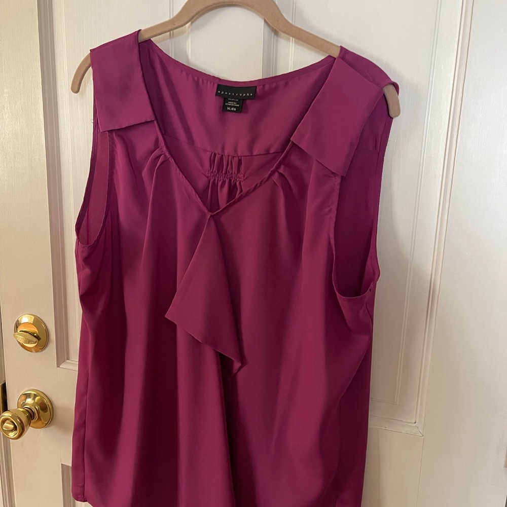 Apostrophe Fuchsia Sleeveless Blouse